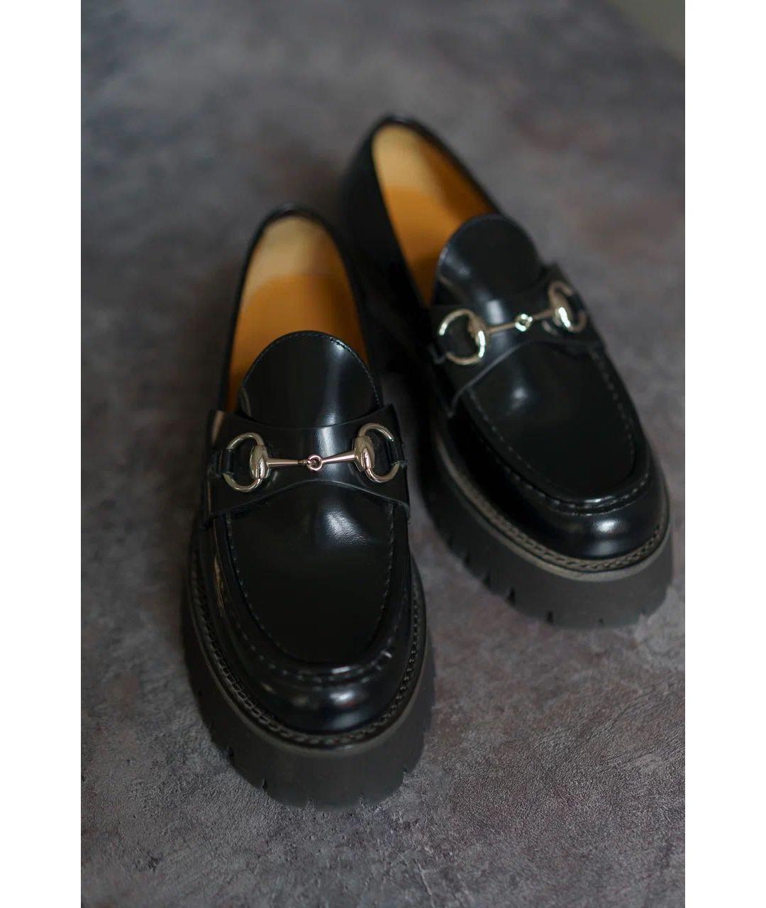 GUCCI Черные кожаные лоферы, фото 3