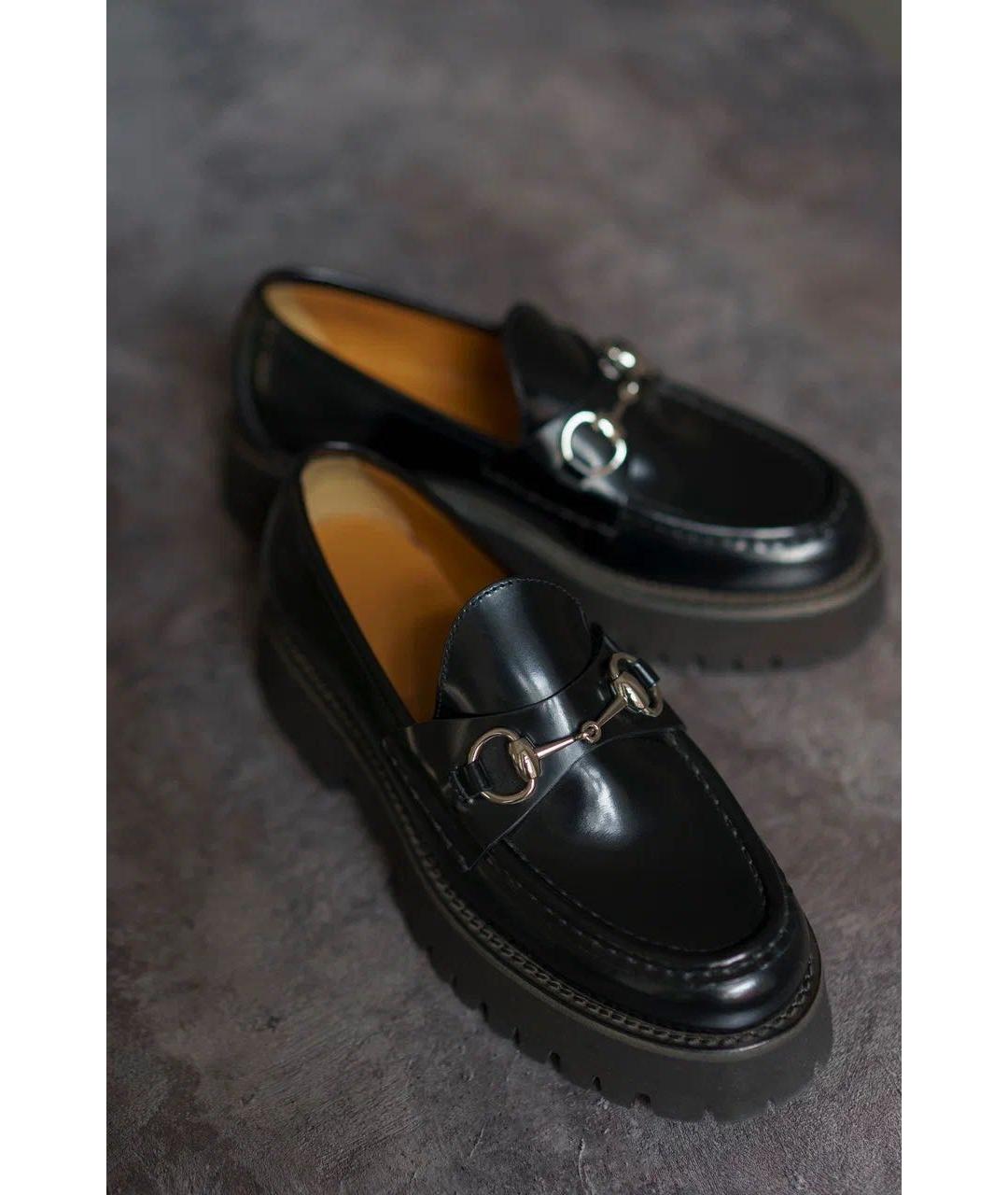 GUCCI Черные кожаные лоферы, фото 4