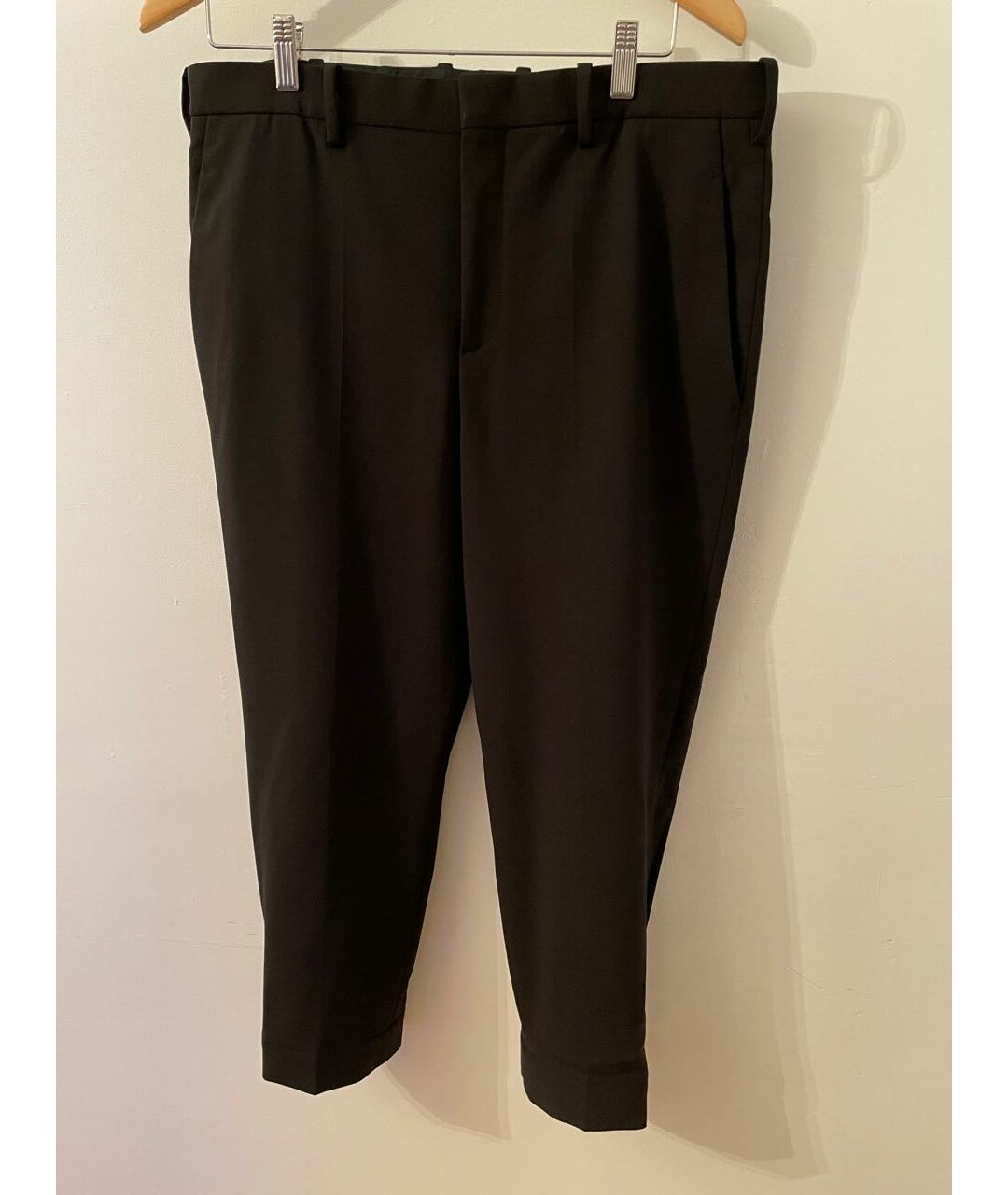 NEIL BARRETT Черные хлопко-эластановые классические брюки, фото 3