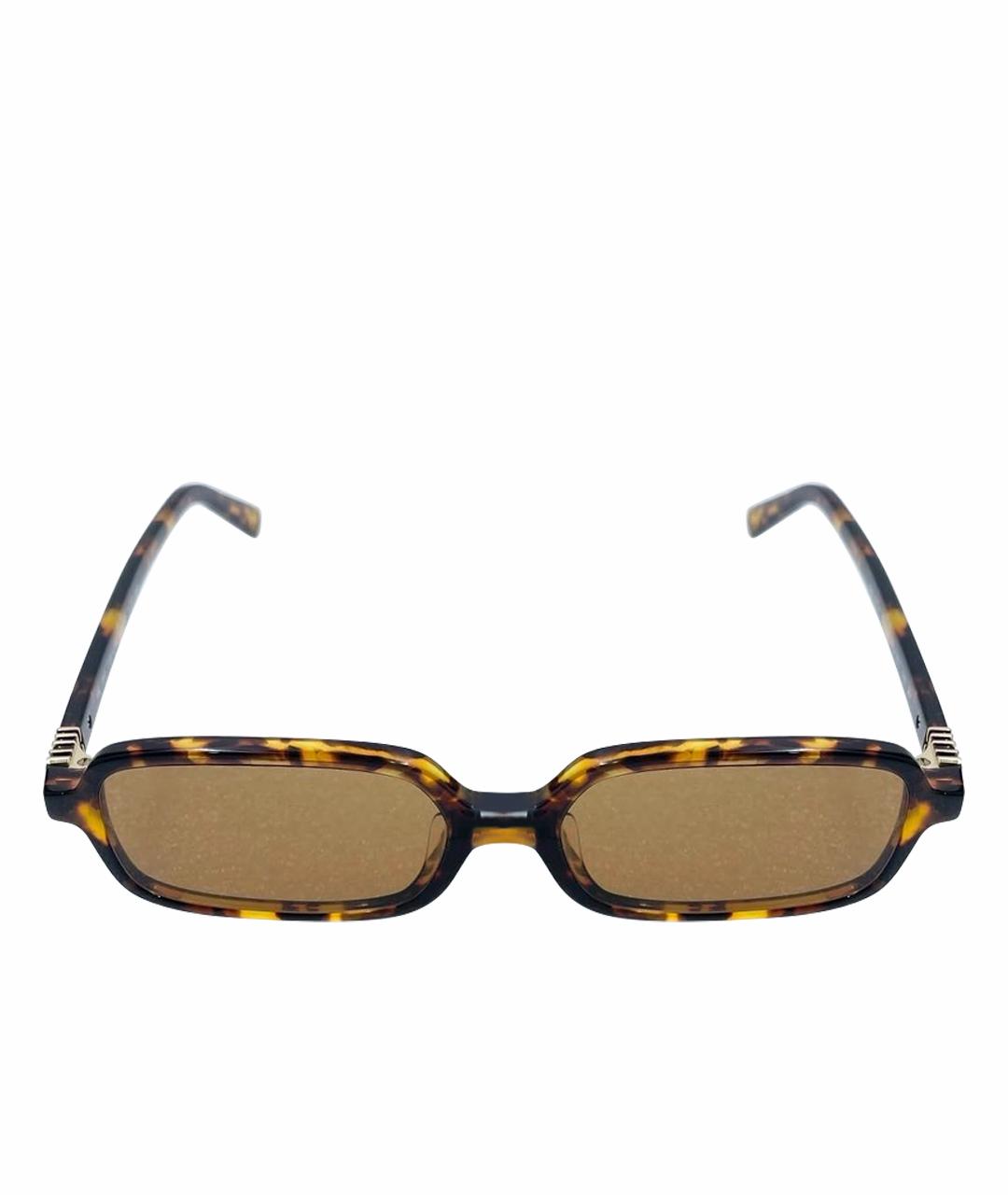 MIU MIU Коричневые пластиковые солнцезащитные очки, фото 1