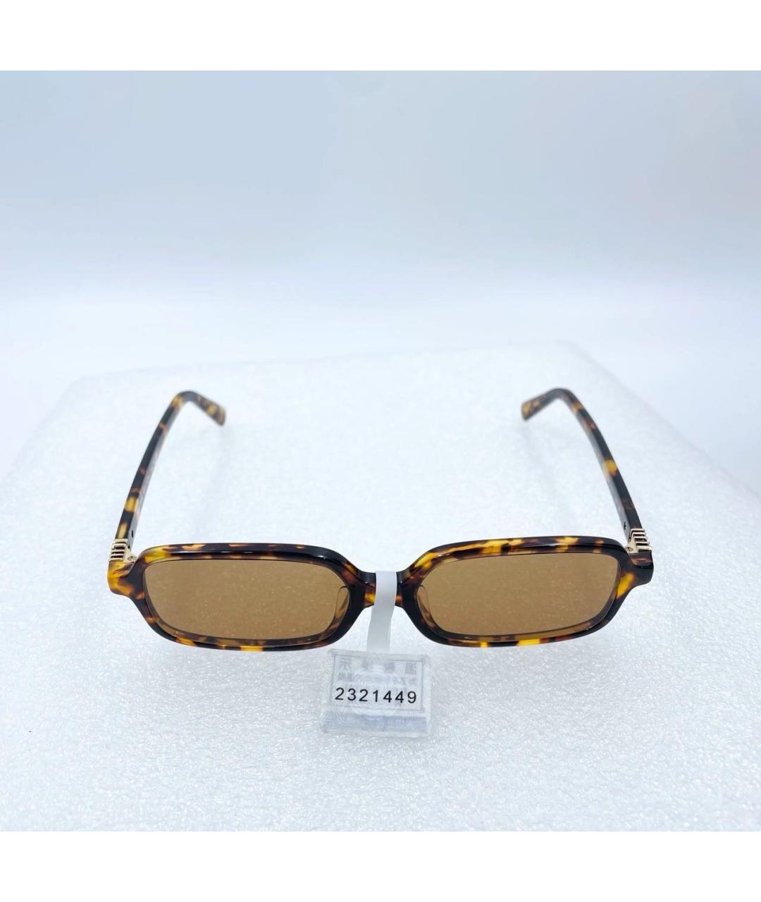 MIU MIU Коричневые пластиковые солнцезащитные очки, фото 9