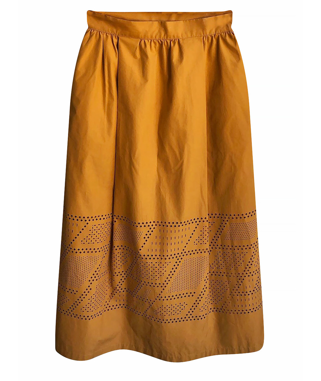 FENDI Оранжевая хлопковая юбка миди, фото 1