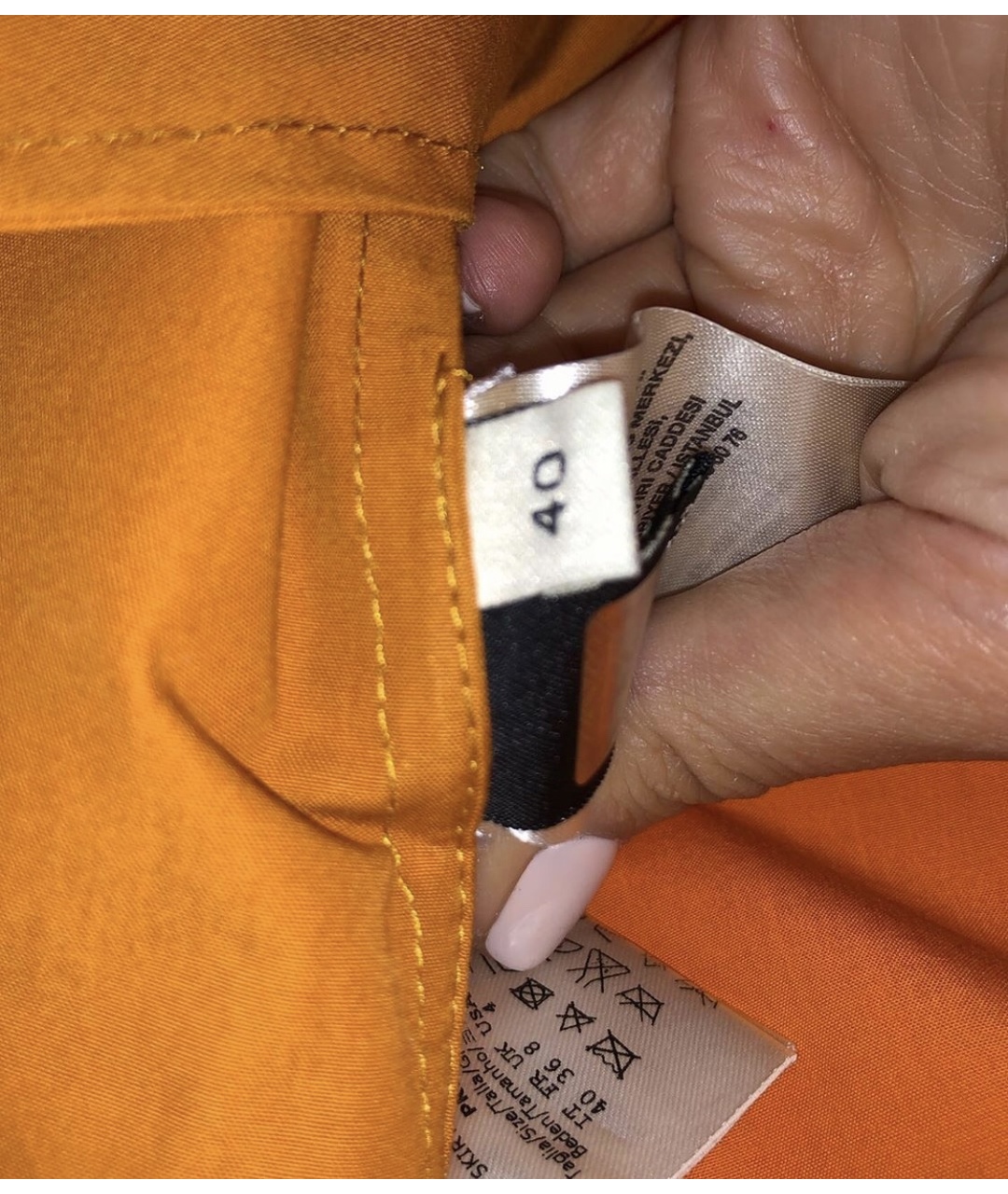 FENDI Оранжевая хлопковая юбка миди, фото 4