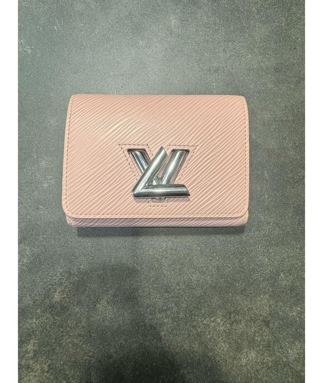 LOUIS VUITTON Розовый кожаный кошелек, фото 9