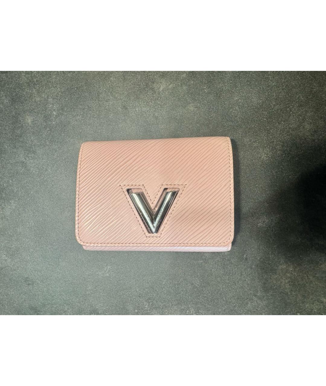 LOUIS VUITTON Розовый кожаный кошелек, фото 6
