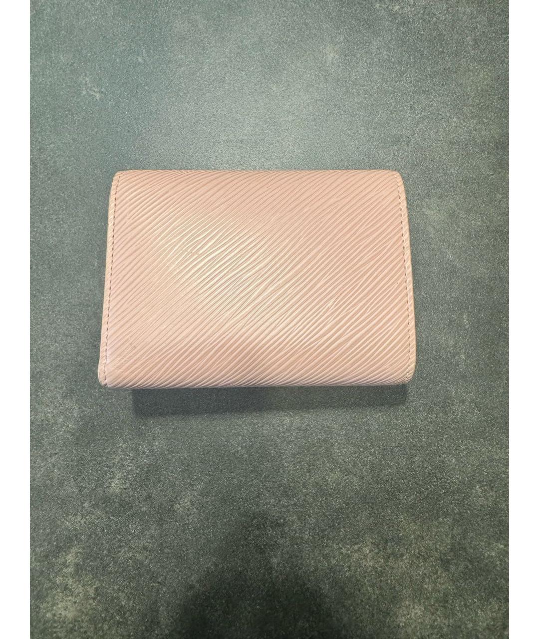 LOUIS VUITTON Розовый кожаный кошелек, фото 3
