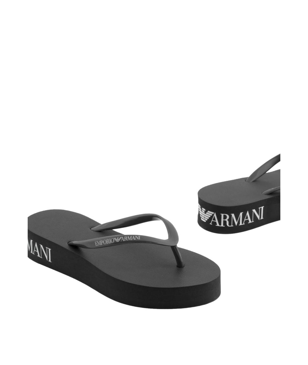 EMPORIO ARMANI Черные шлепанцы, фото 3