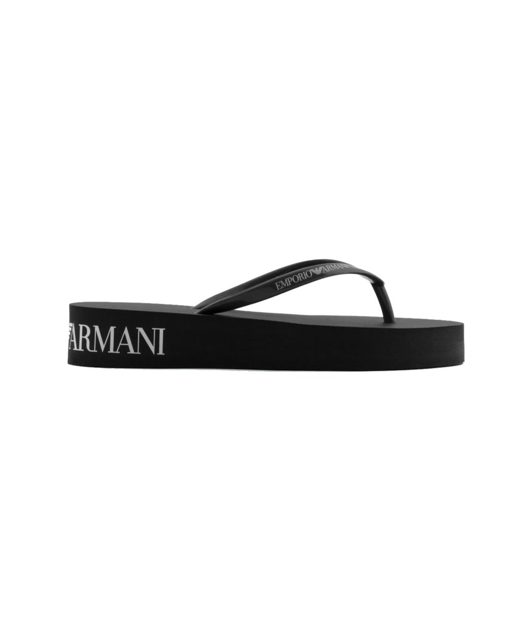 EMPORIO ARMANI Черные шлепанцы, фото 1