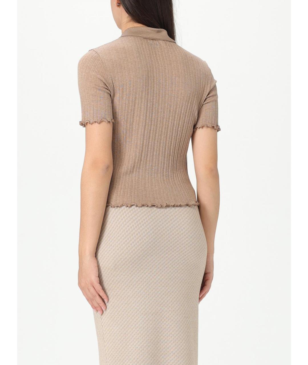 FENDI Бежевая хлопковая футболка, фото 4