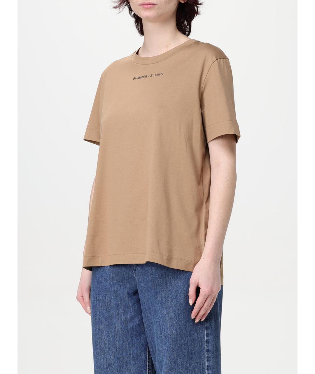 'S MAX MARA Бежевая футболка, фото 5