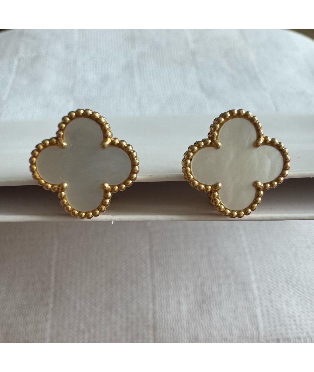 VAN CLEEF & ARPELS Белые серьги из желтого золота, фото 2