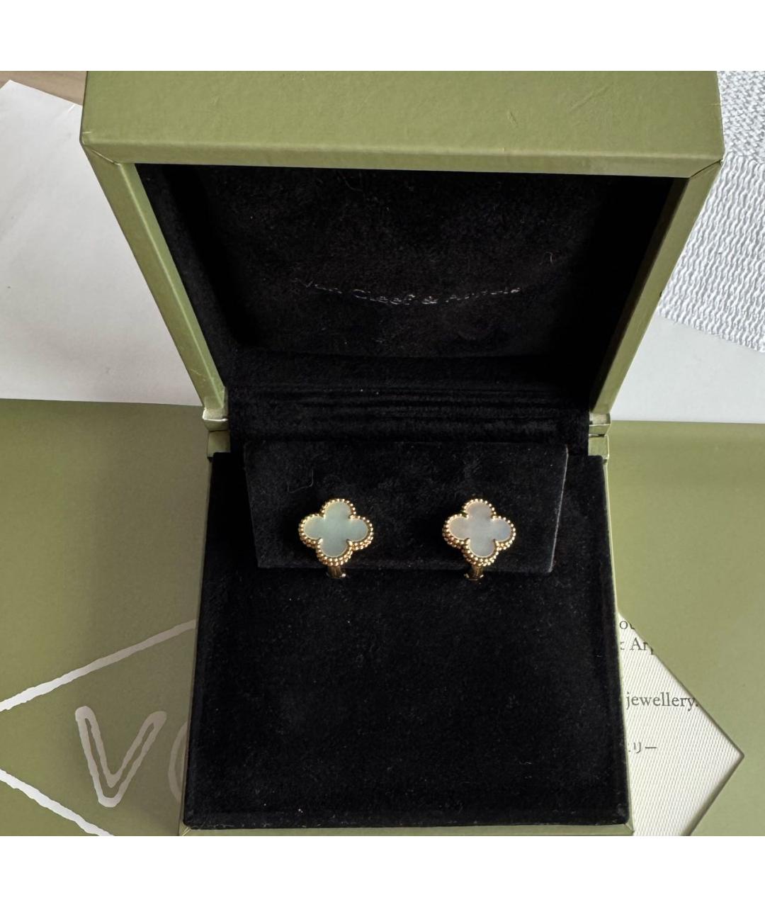 VAN CLEEF & ARPELS Белые серьги из желтого золота, фото 7