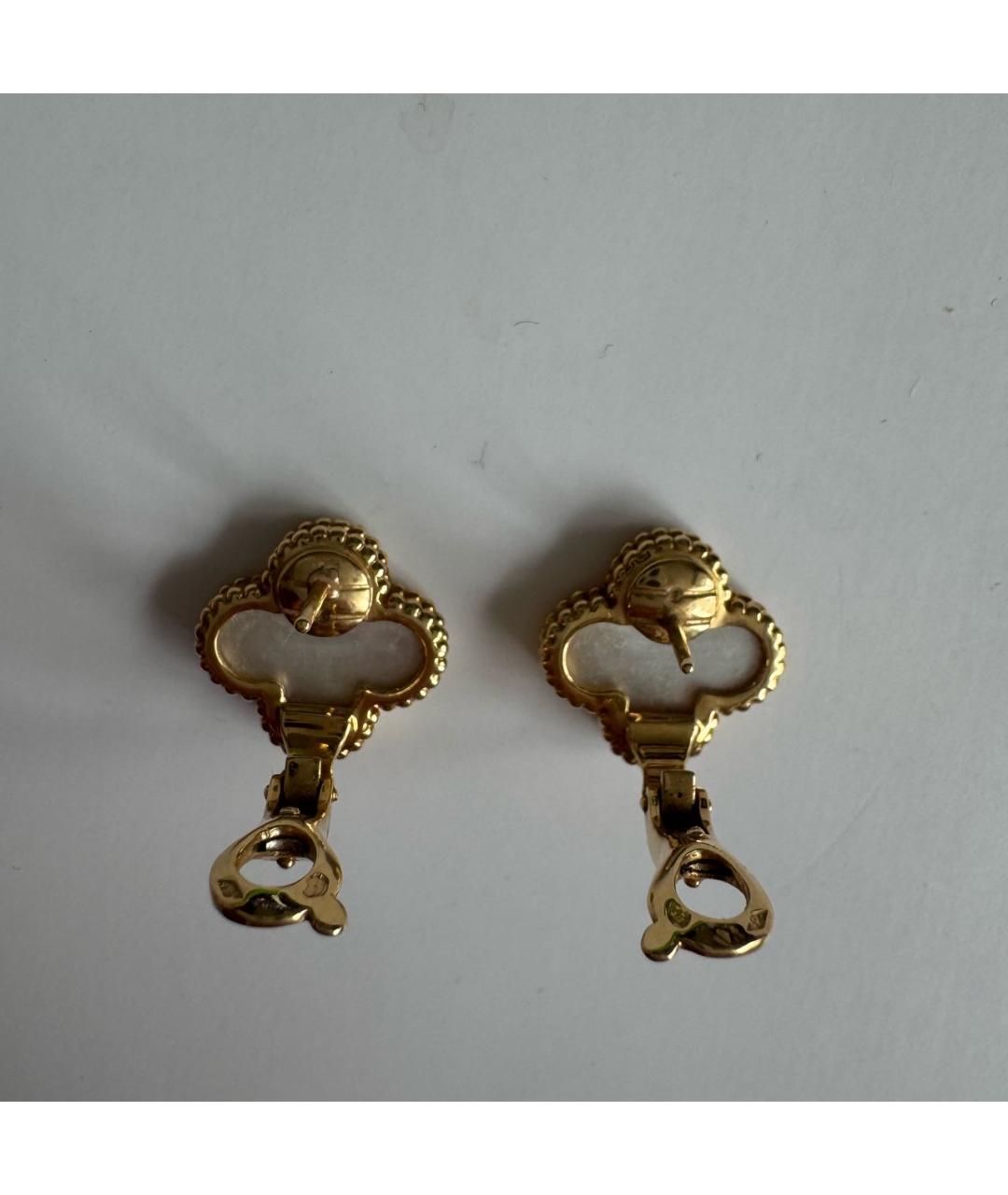 VAN CLEEF & ARPELS Белые серьги из желтого золота, фото 4