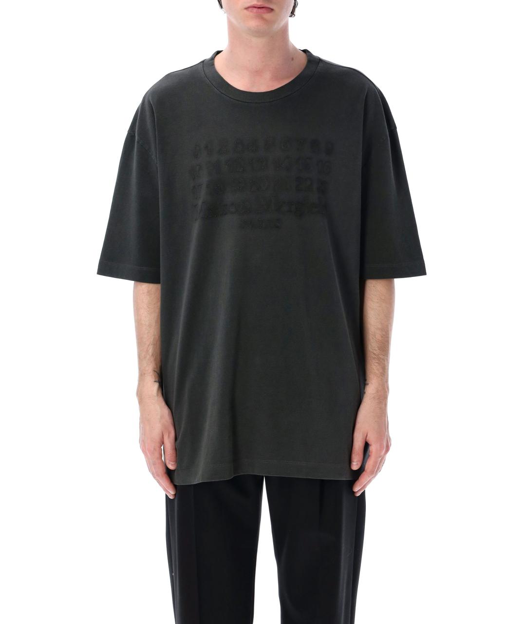 MAISON MARGIELA Антрацитовая хлопковая футболка, фото 2