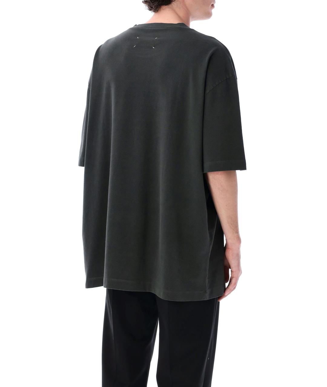 MAISON MARGIELA Антрацитовая хлопковая футболка, фото 3