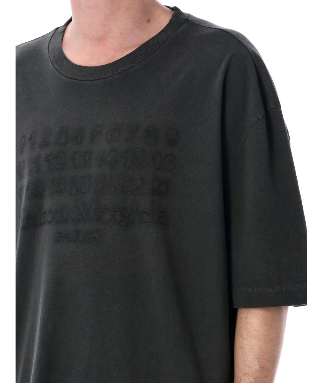 MAISON MARGIELA Антрацитовая хлопковая футболка, фото 4