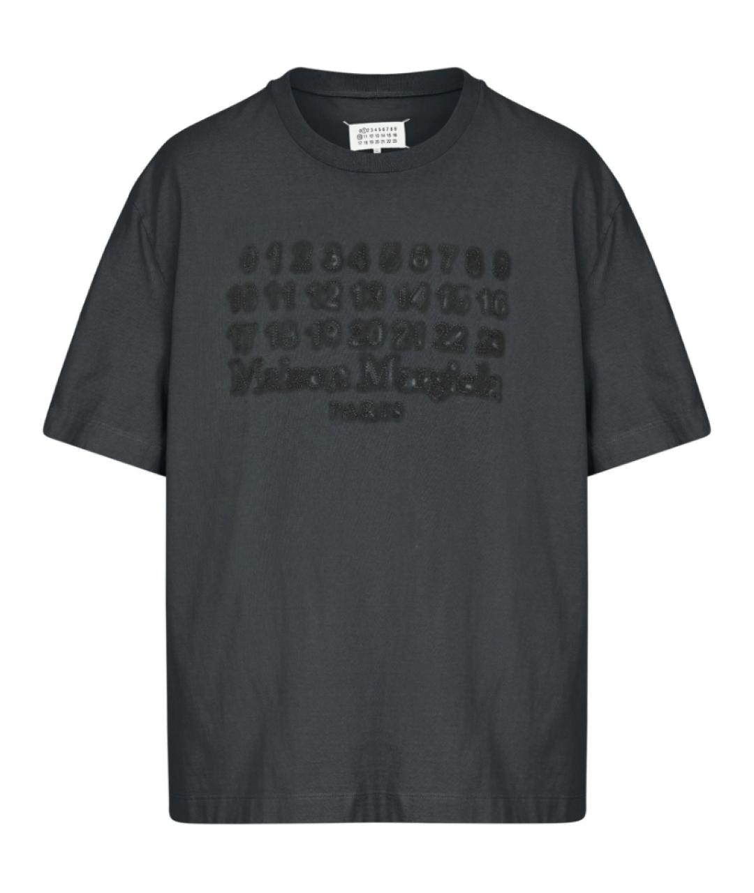MAISON MARGIELA Антрацитовая хлопковая футболка, фото 1