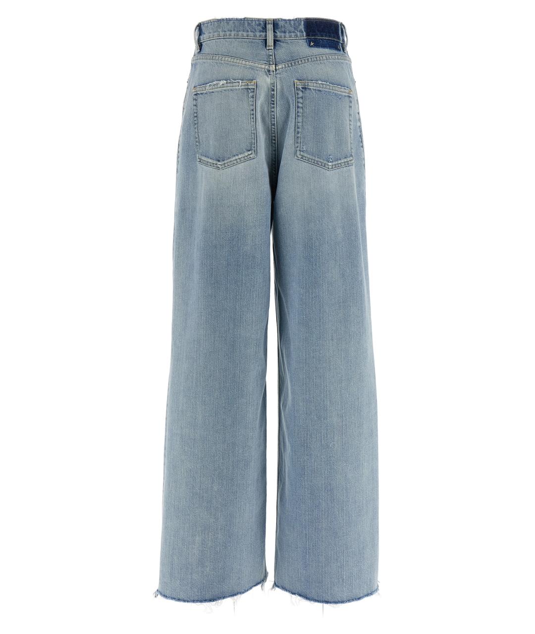 GOLDEN GOOSE DELUXE BRAND Голубые хлопковые прямые джинсы, фото 2