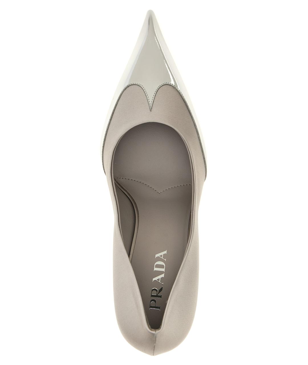 PRADA Серебряные синтетические туфли, фото 4