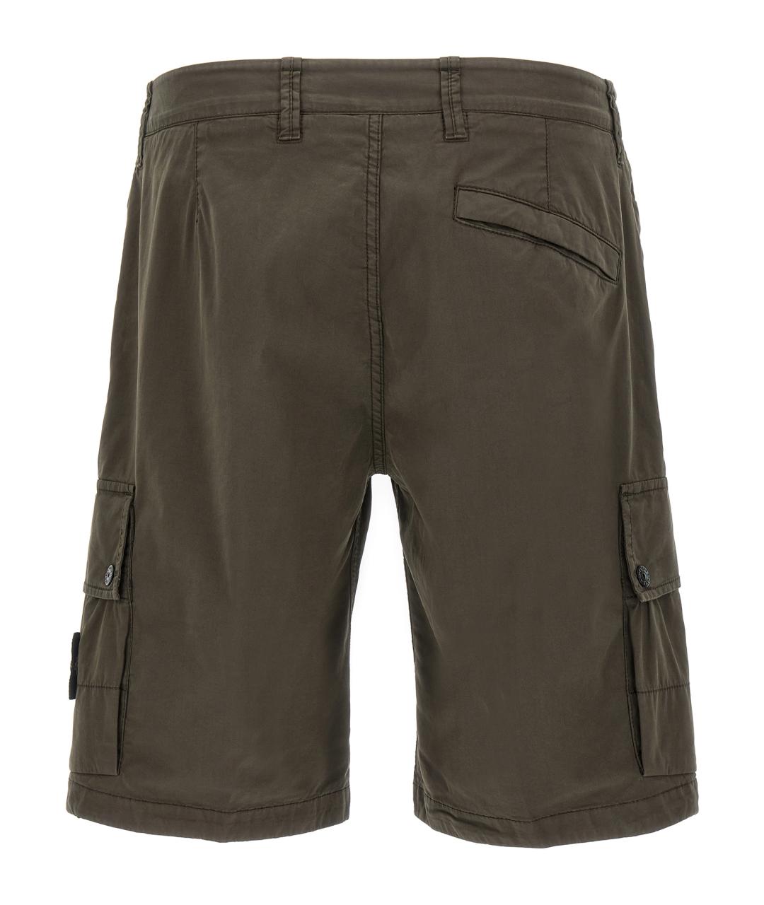 STONE ISLAND Зеленые хлопковые шорты, фото 2
