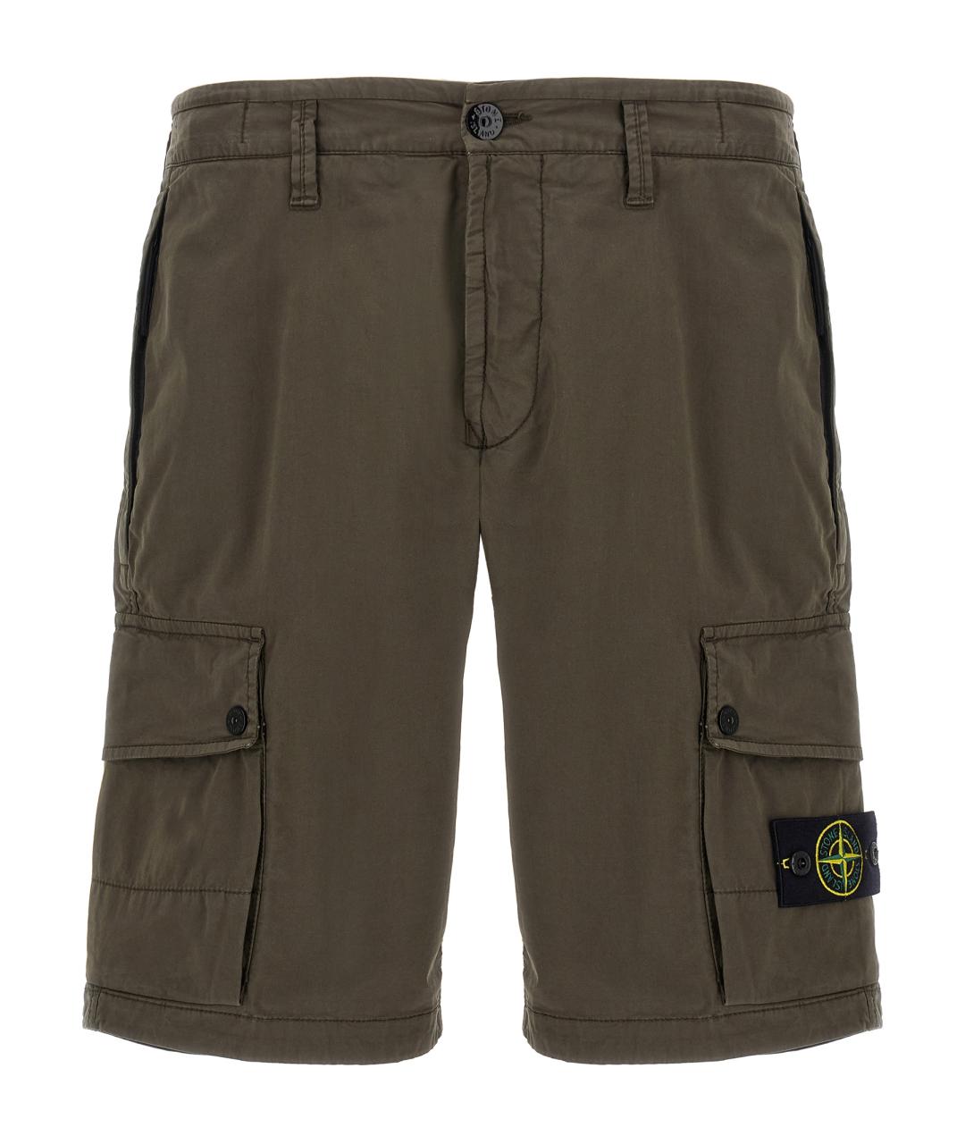 STONE ISLAND Зеленые хлопковые шорты, фото 1