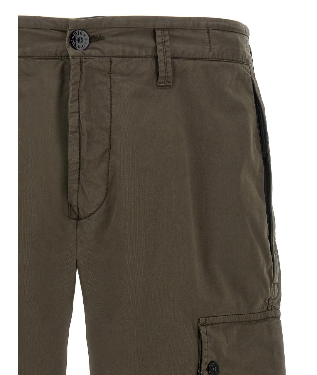 STONE ISLAND Зеленые хлопковые шорты, фото 3