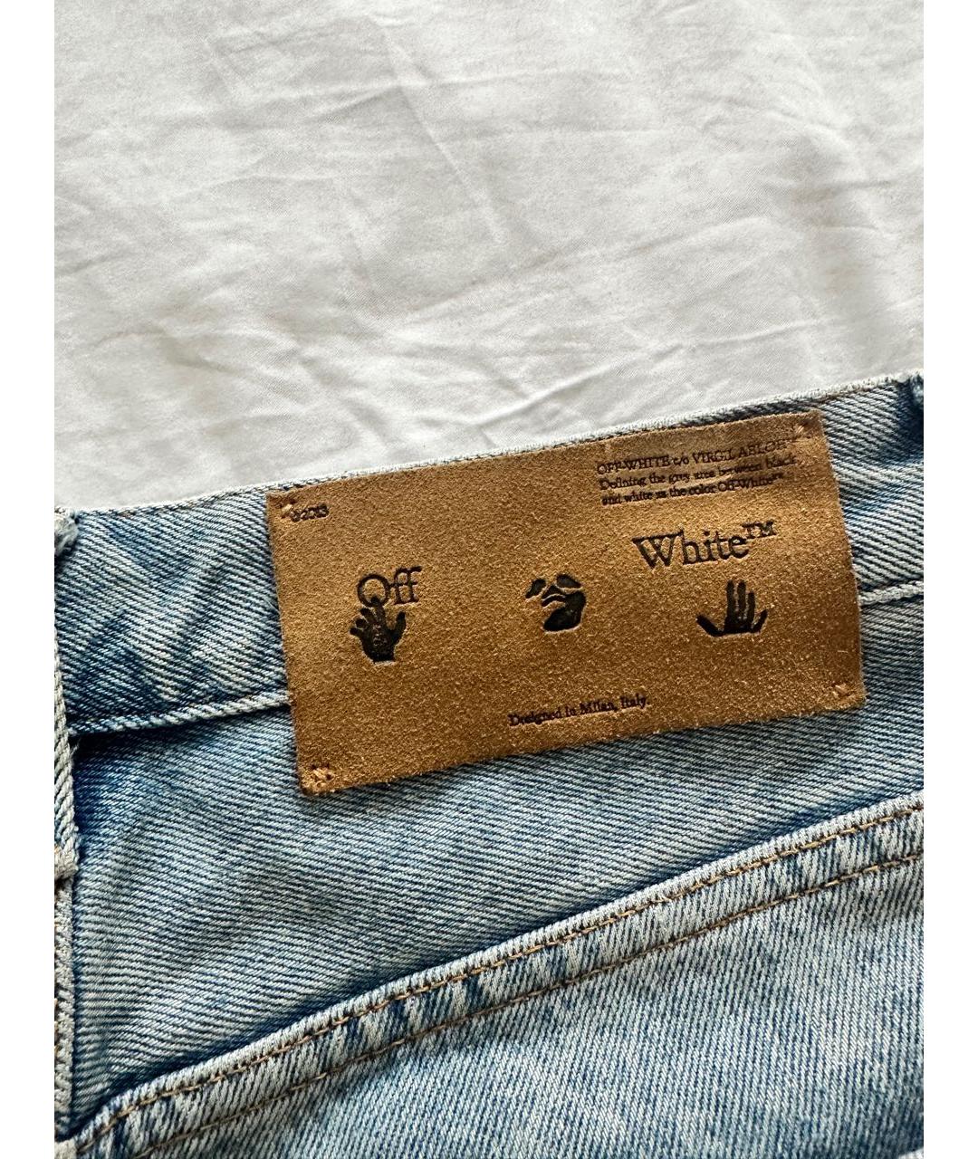 OFF-WHITE Голубые хлопковые шорты, фото 6