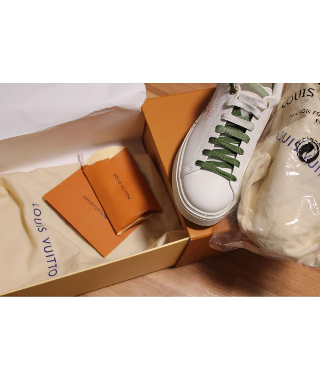 LOUIS VUITTON Белые кожаные кеды, фото 7