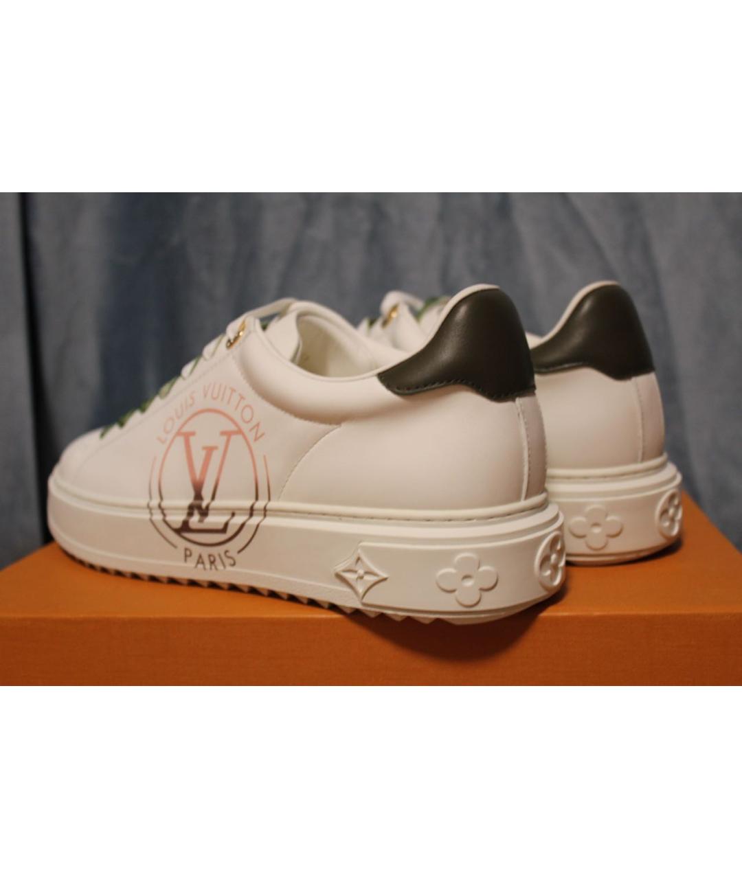 LOUIS VUITTON Белые кожаные кеды, фото 4