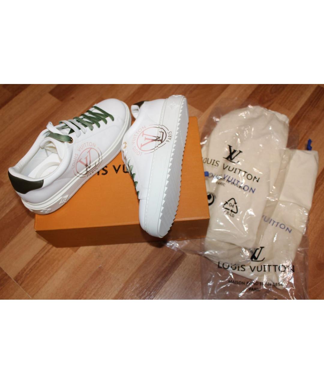 LOUIS VUITTON Белые кожаные кеды, фото 9