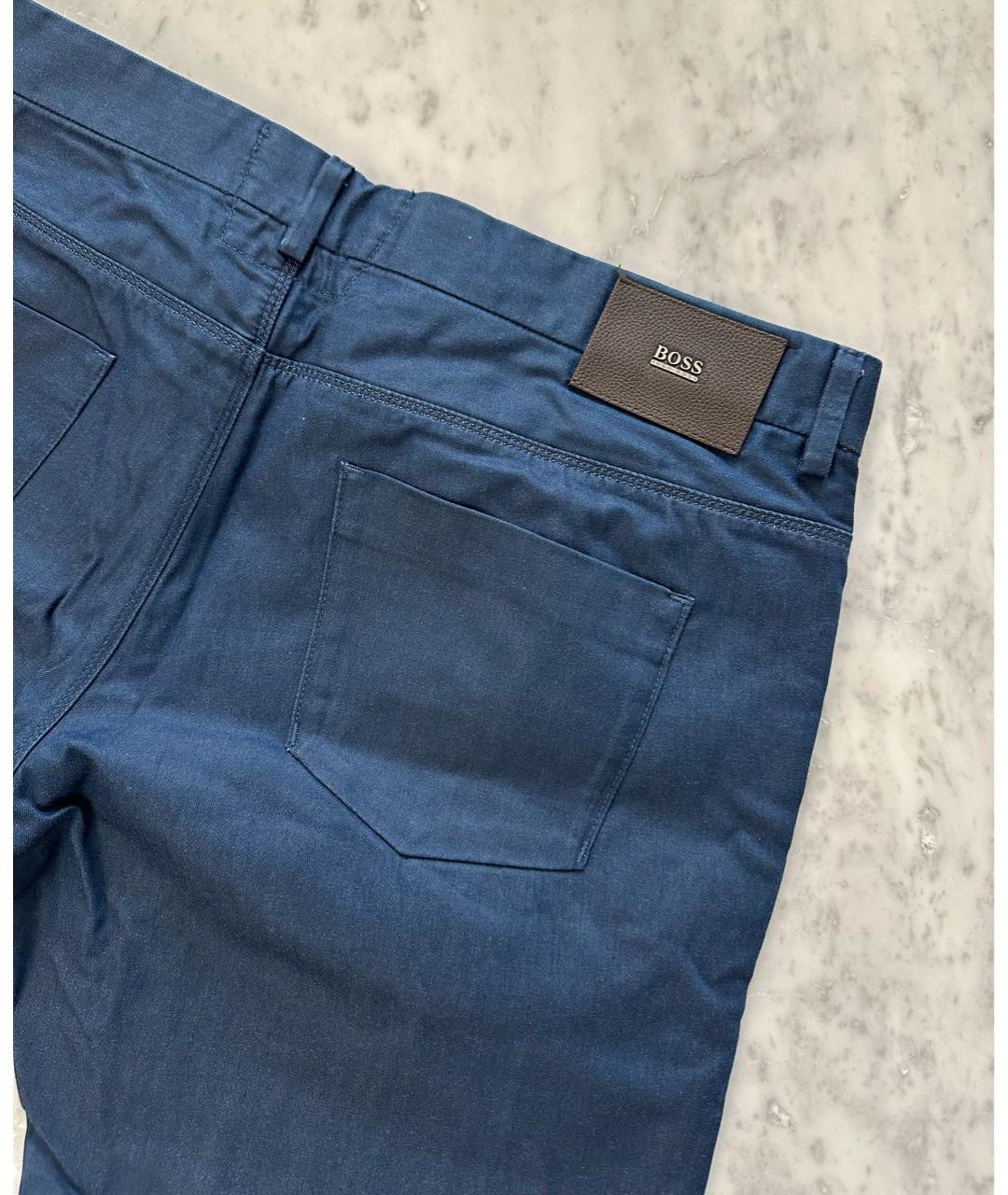 HUGO BOSS Темно-синие хлопковые прямые джинсы, фото 7