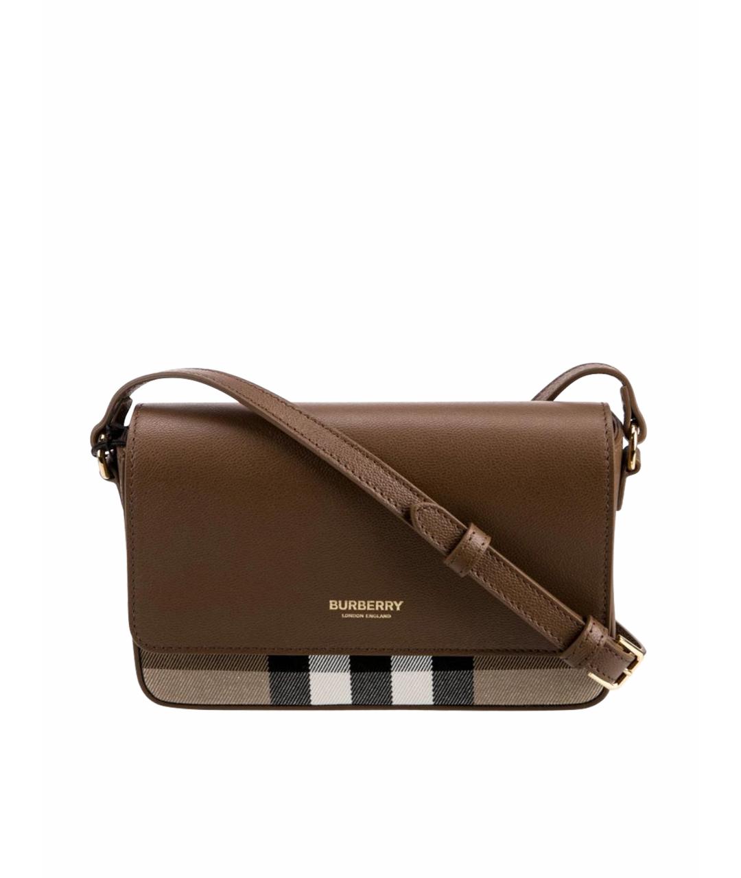 BURBERRY Коричневая кожаная сумка через плечо, фото 1