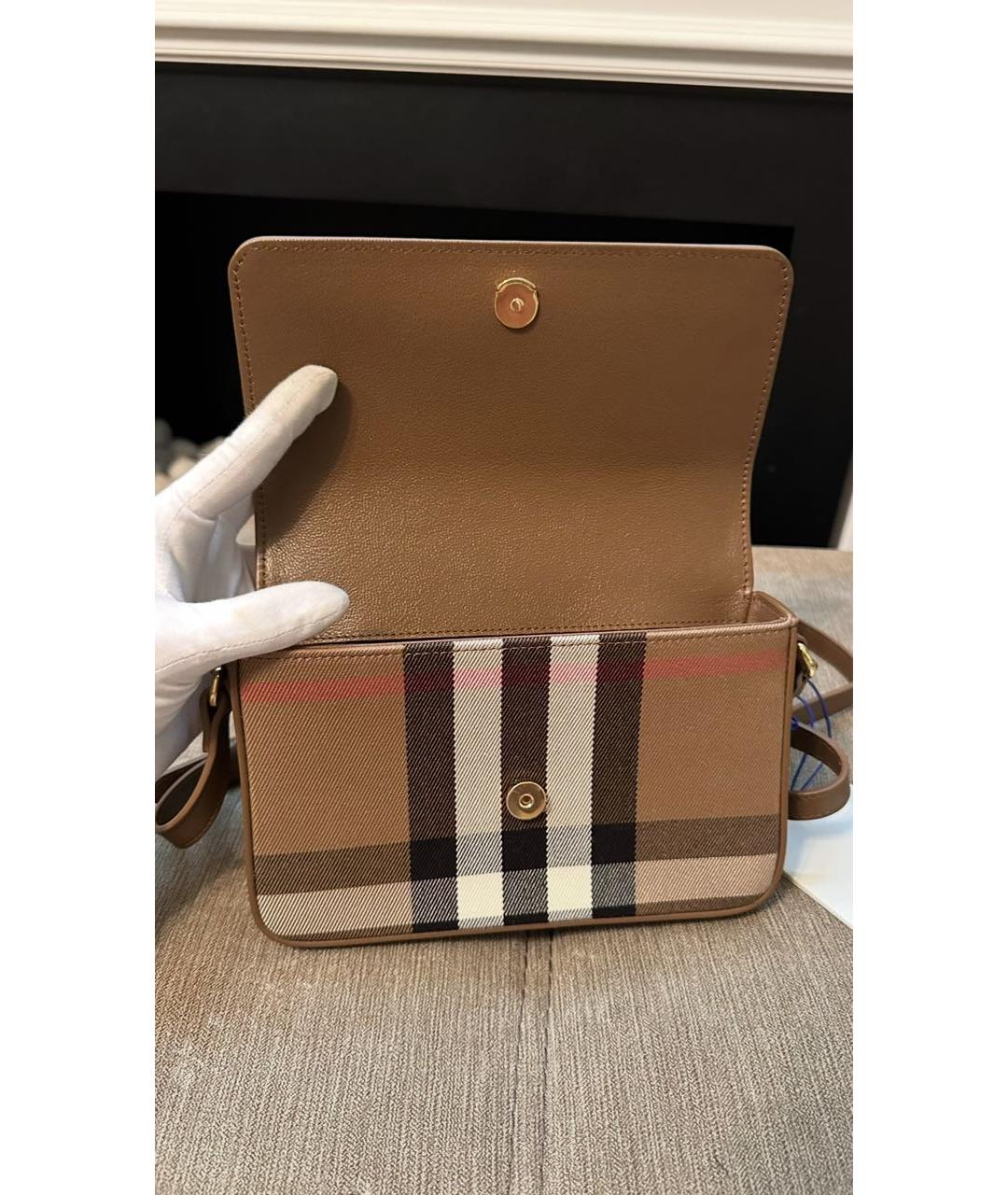 BURBERRY Коричневая кожаная сумка через плечо, фото 5