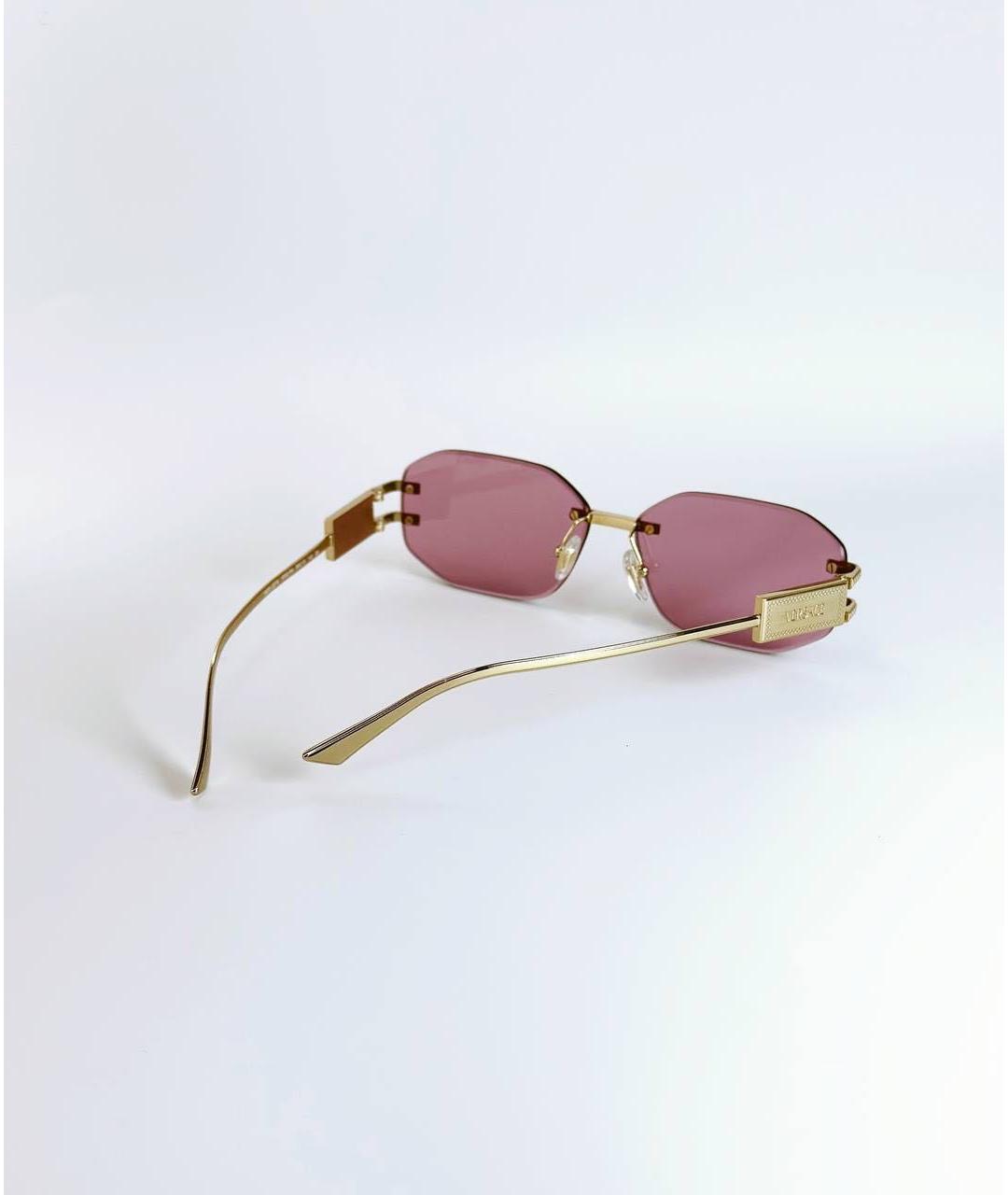 VERSACE Золотые металлические солнцезащитные очки, фото 3