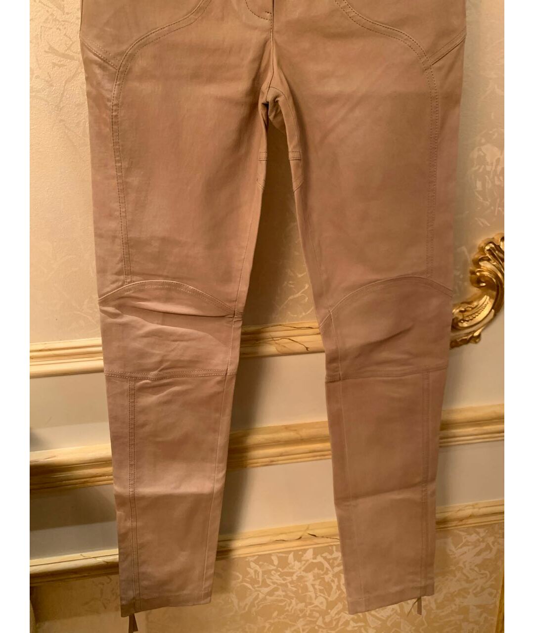 LOUIS VUITTON Кожаные брюки узкие, фото 3