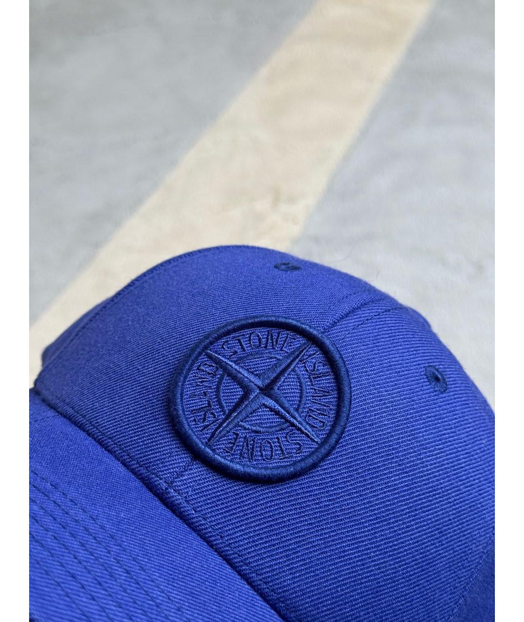 STONE ISLAND Синяя хлопковая кепка/бейсболка, фото 3