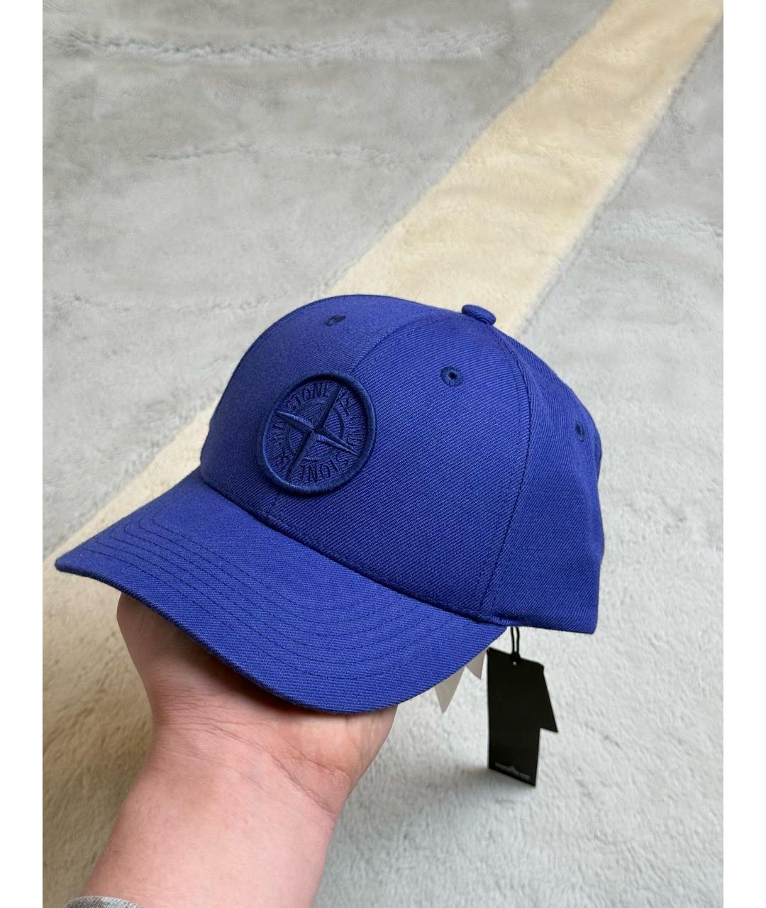 STONE ISLAND Синяя хлопковая кепка/бейсболка, фото 2