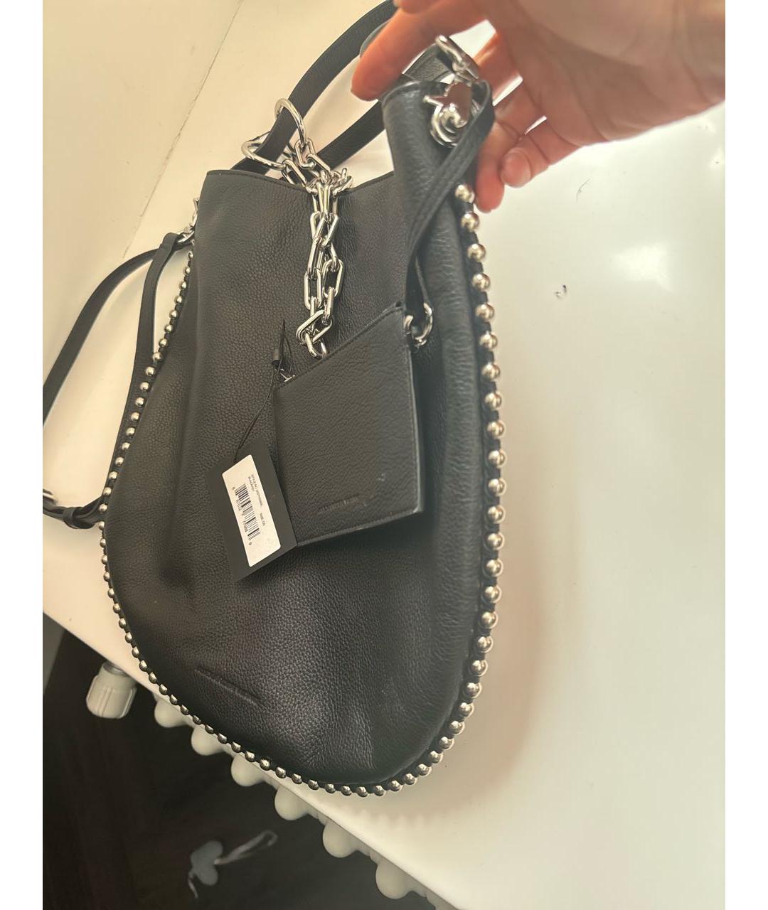 ALEXANDER WANG Черная кожаная сумка с короткими ручками, фото 3