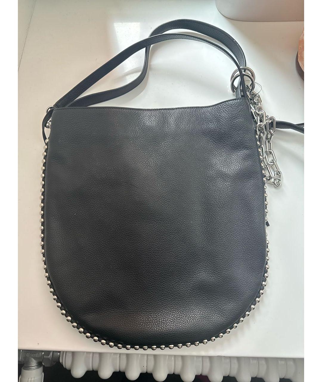 ALEXANDER WANG Черная кожаная сумка с короткими ручками, фото 4