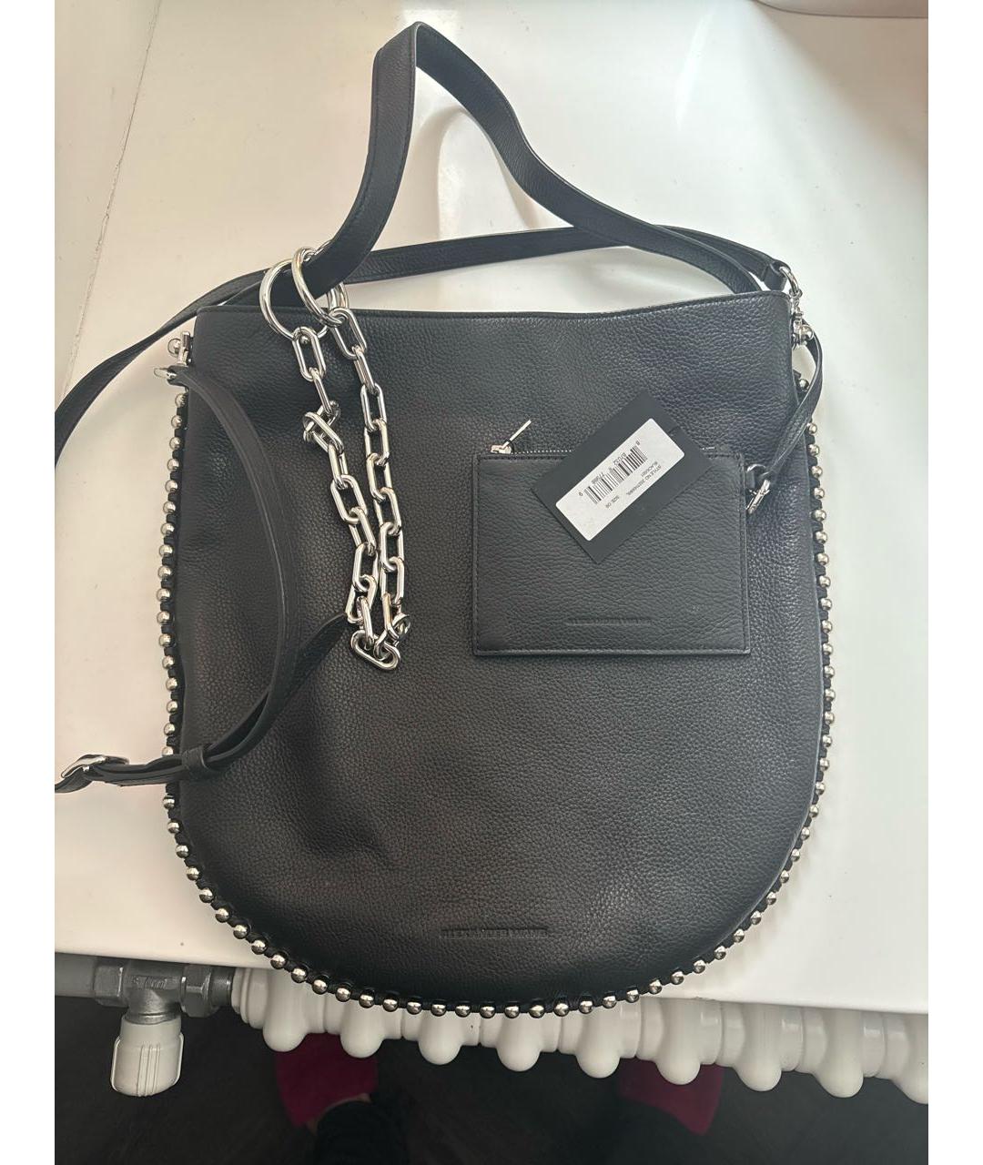 ALEXANDER WANG Черная кожаная сумка с короткими ручками, фото 2