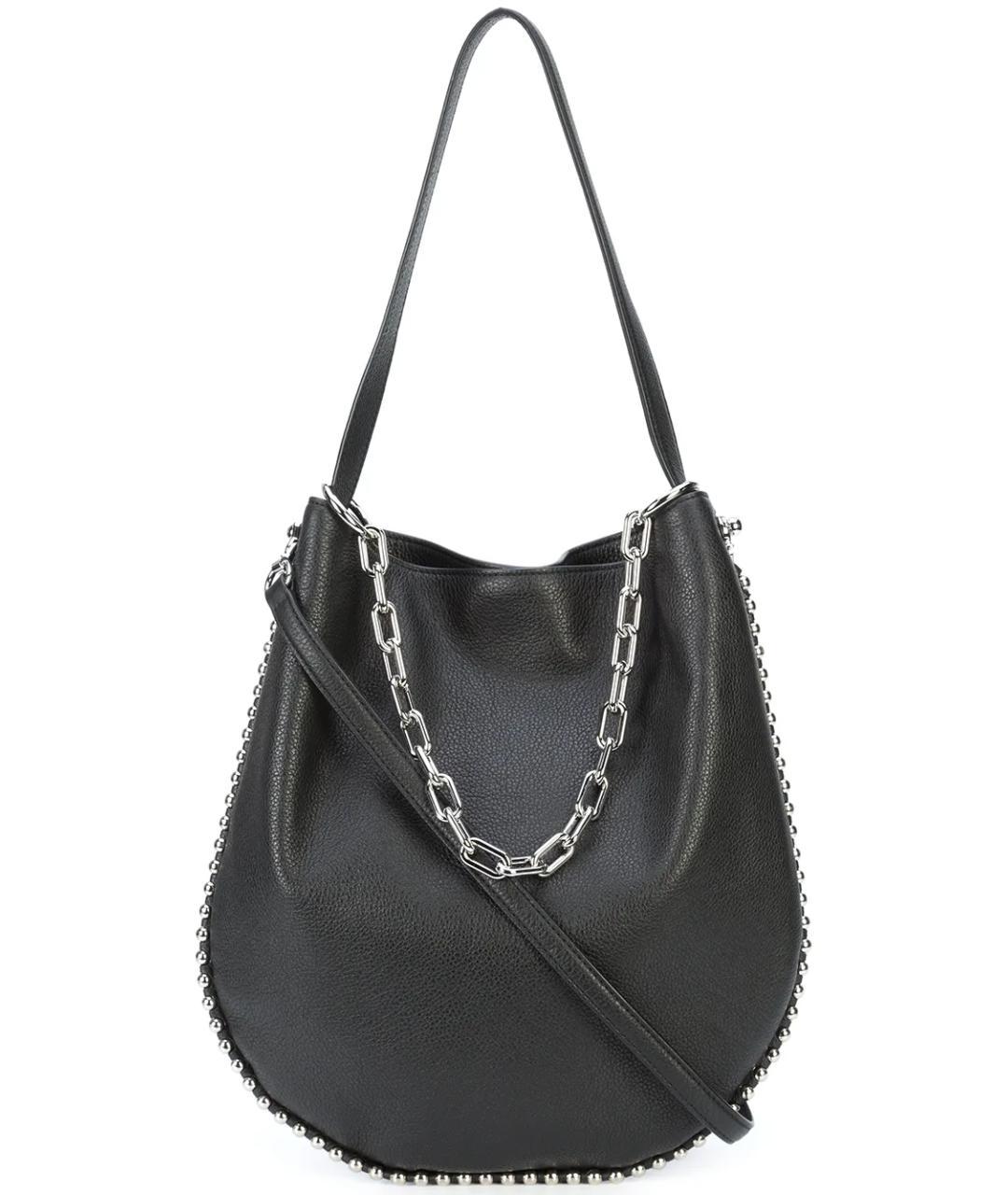 ALEXANDER WANG Черная кожаная сумка с короткими ручками, фото 1