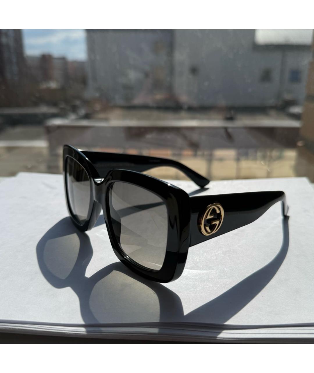 GUCCI Черные пластиковые солнцезащитные очки, фото 2