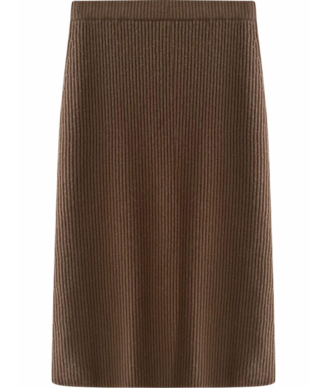 'S MAX MARA Коричневая шерстяная юбка миди, фото 1