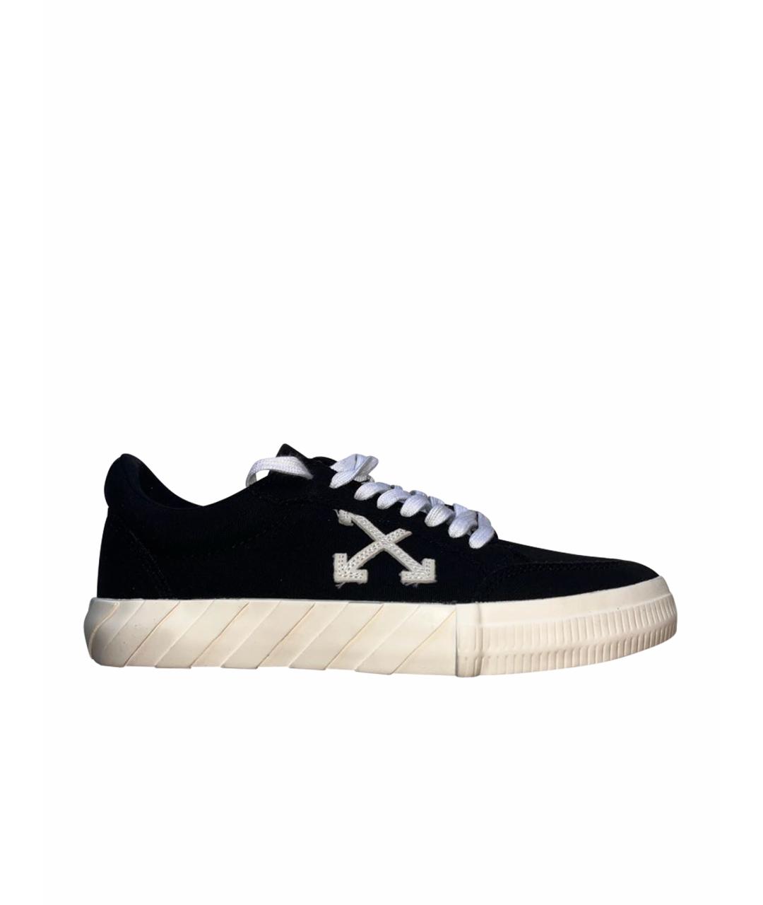 OFF-WHITE Черные текстильные низкие кроссовки / кеды, фото 1