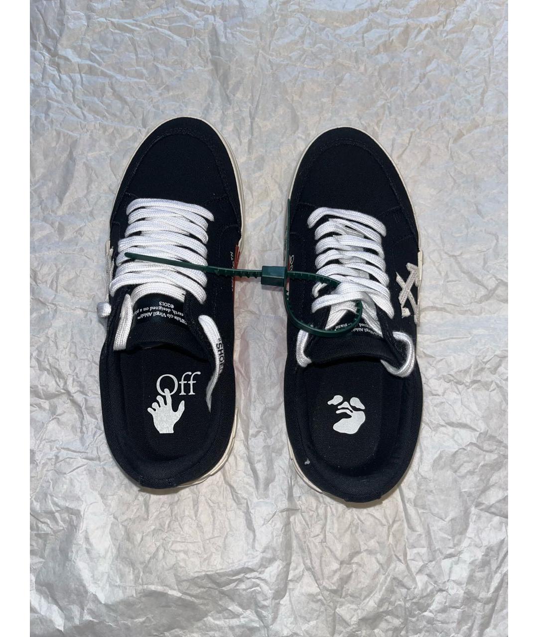 OFF-WHITE Черные текстильные низкие кроссовки / кеды, фото 3