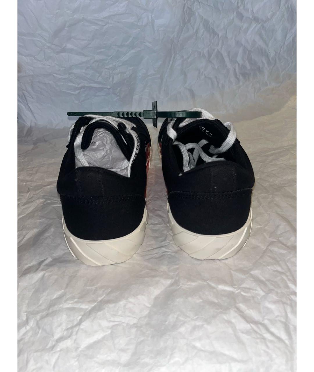 OFF-WHITE Черные текстильные низкие кроссовки / кеды, фото 4