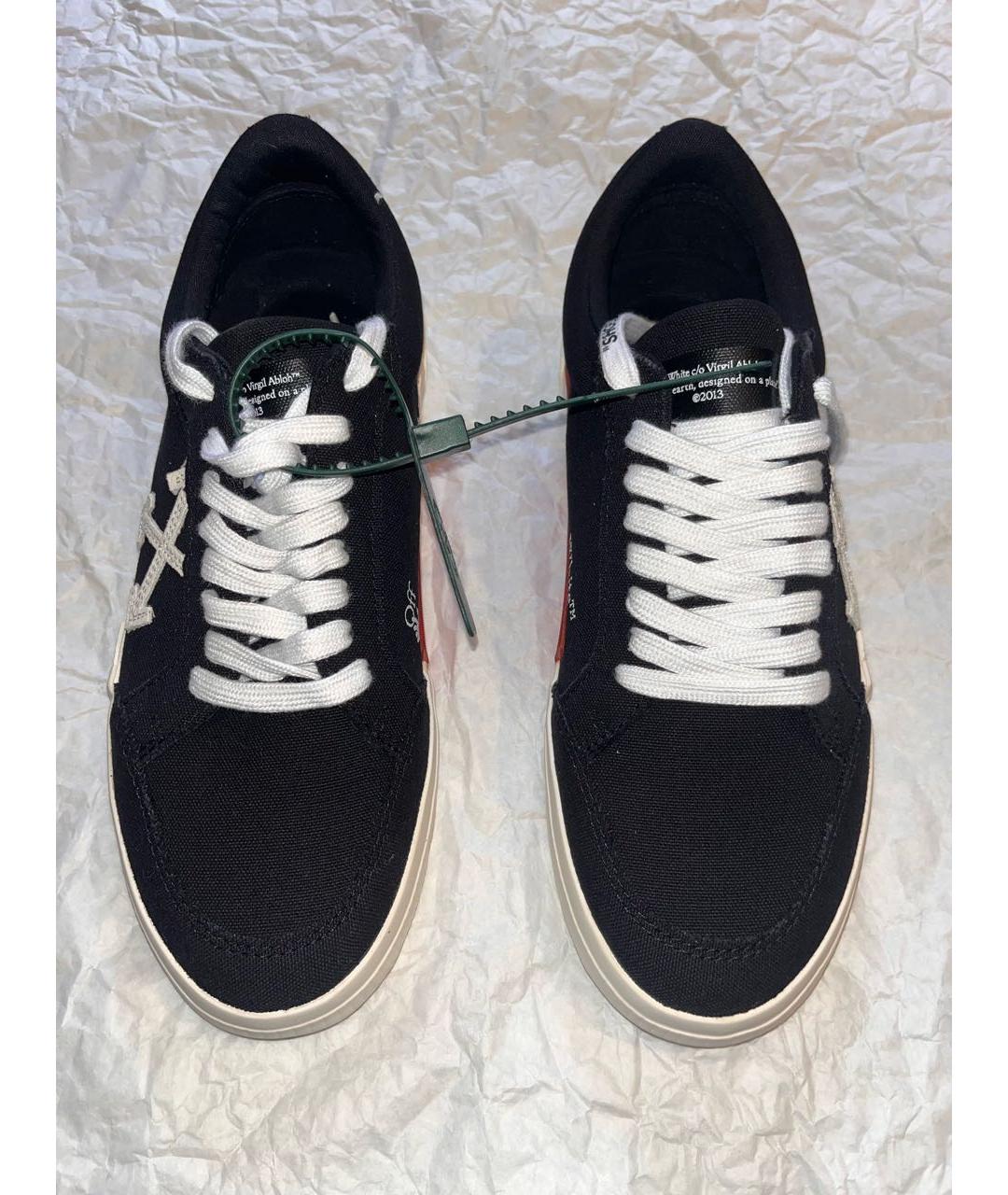 OFF-WHITE Черные текстильные низкие кроссовки / кеды, фото 2
