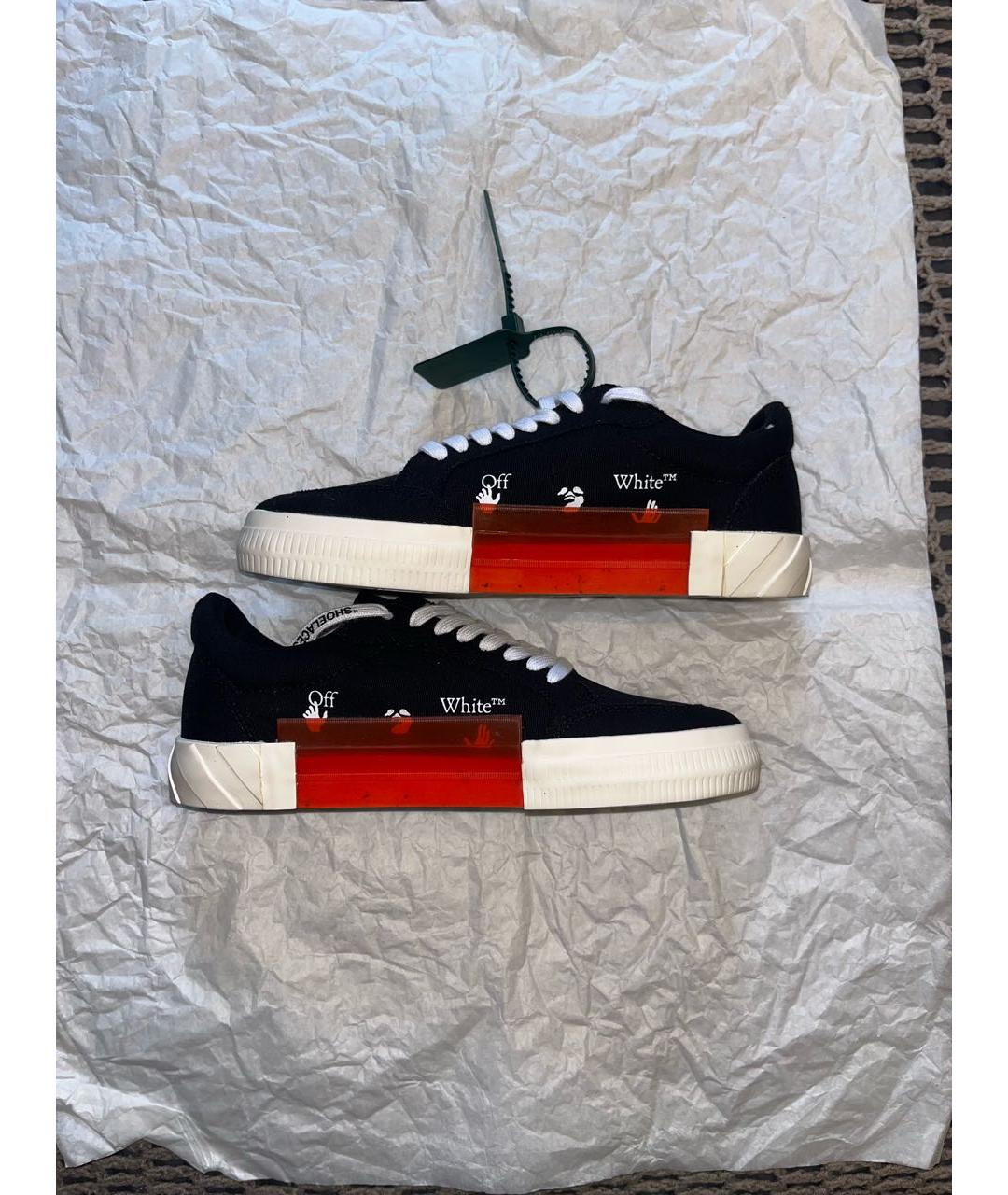 OFF-WHITE Черные текстильные низкие кроссовки / кеды, фото 5