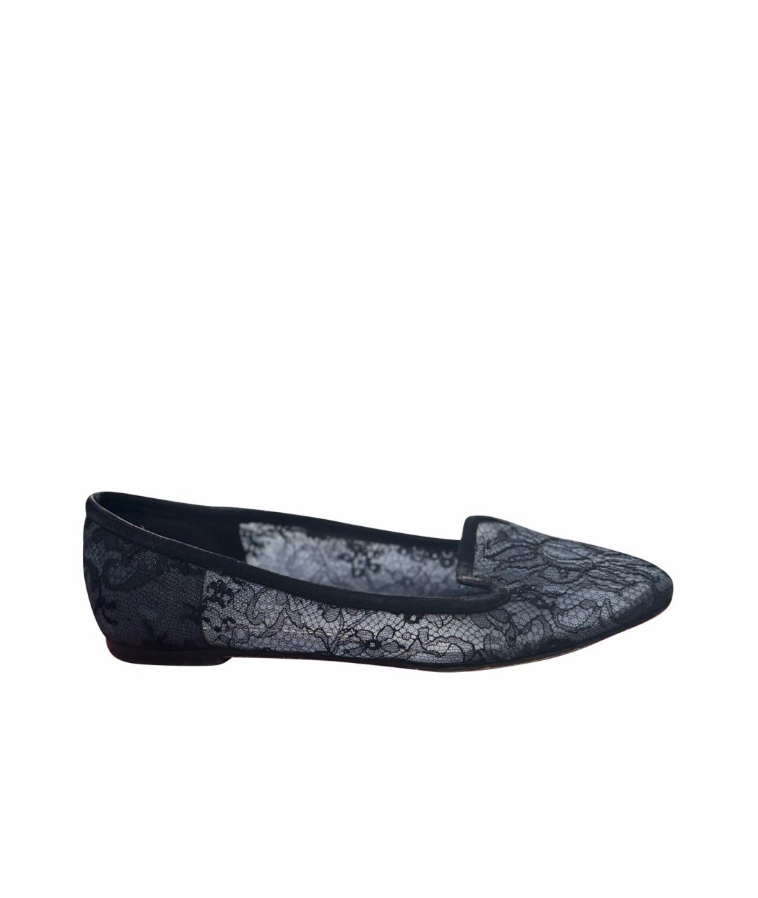 DOLCE&GABBANA Темно-синие текстильные балетки, фото 1