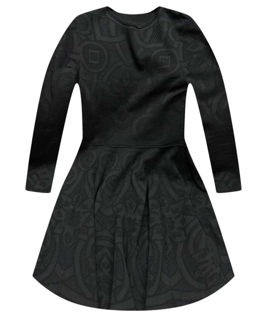 ALEXANDER MCQUEEN Черное шерстяное повседневное платье, фото 1